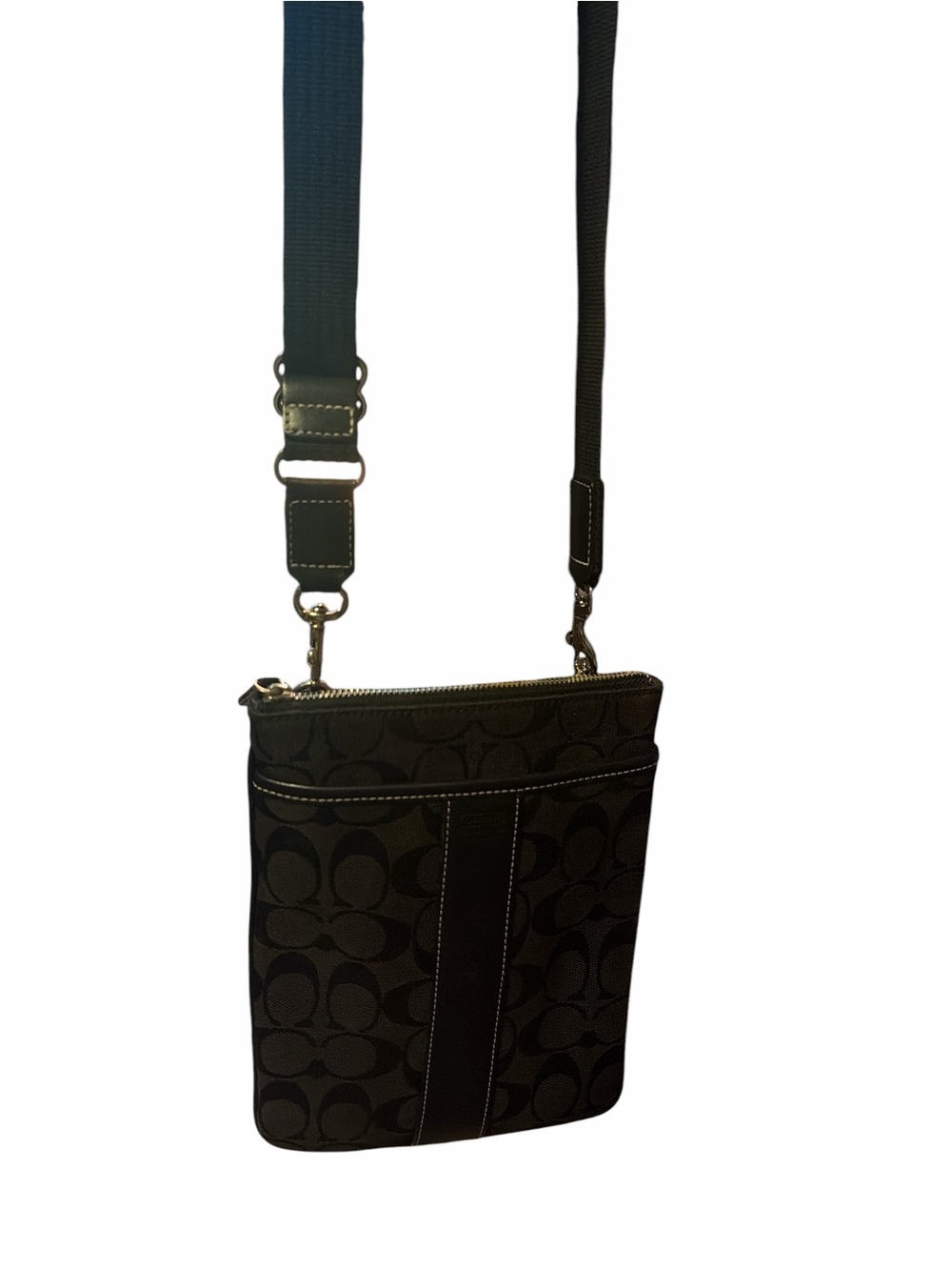Coach Black Signature Crossbody Messenger Bag